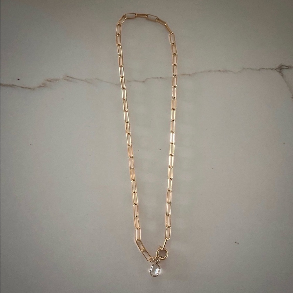 Sezane Irma gold link chain and charm necklace